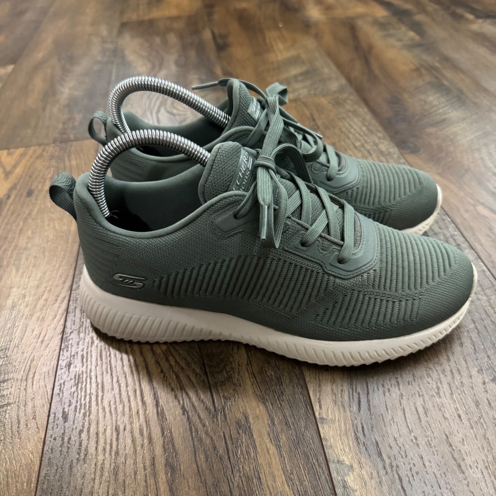 Skechers BOBS Squad Tough Talk Sage Green Sneakers Womens 8 Athletic Shoes